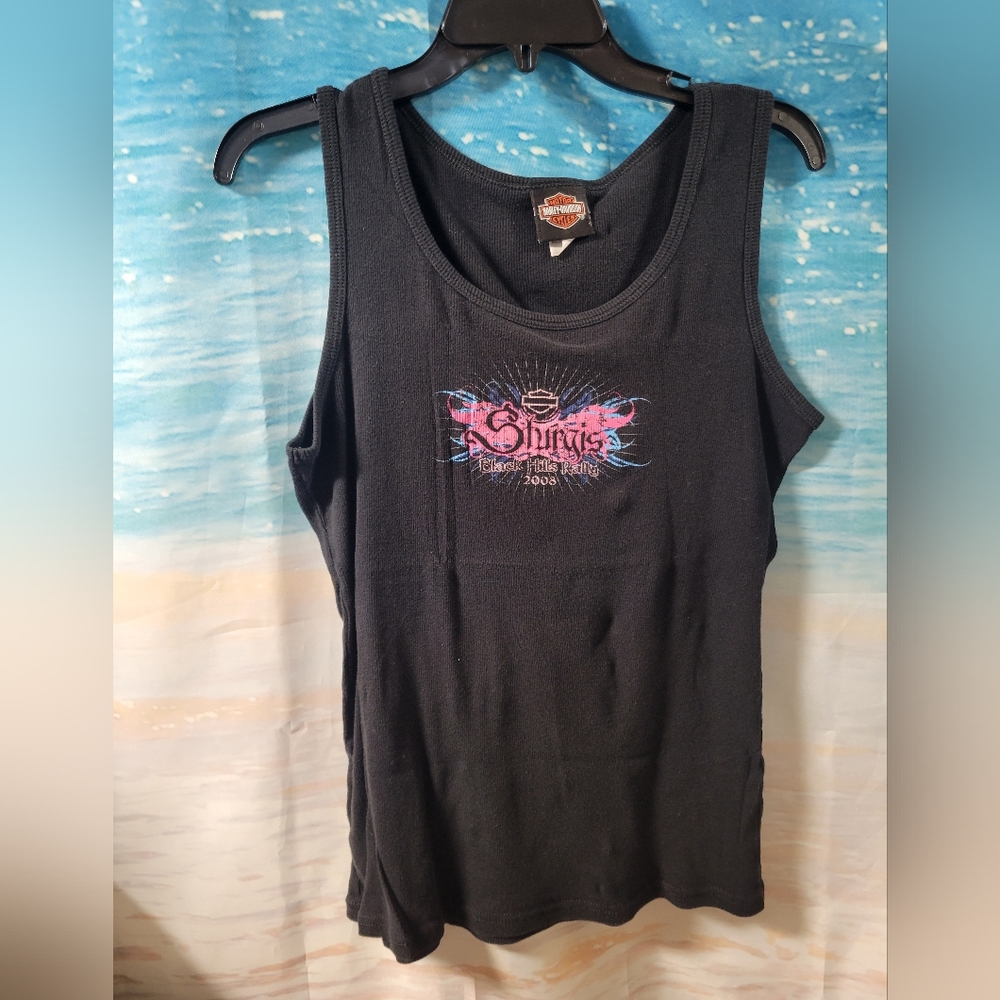 Harley-Davidson Sturgis South Dakota 2008 Ladies Ribbed Tank Top Size XL USA